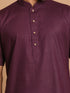 Men's Purple  Solid Kurta